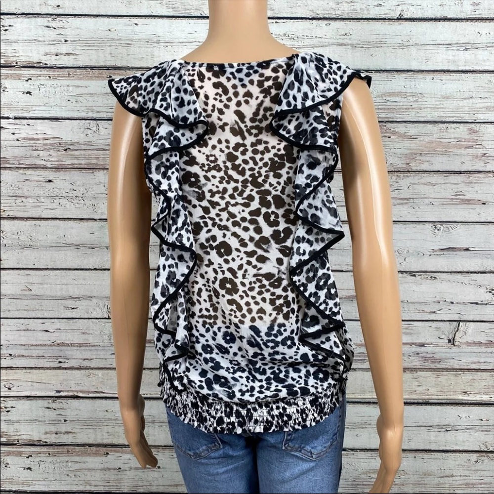 Express Leopard Print Ruffle Tank Top - Picture 6 of 8